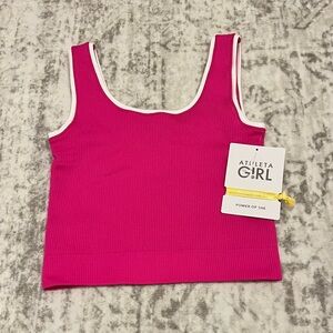 Athleta Girl Rise Above Crop Tank Pink NWT Size Medium 8/10